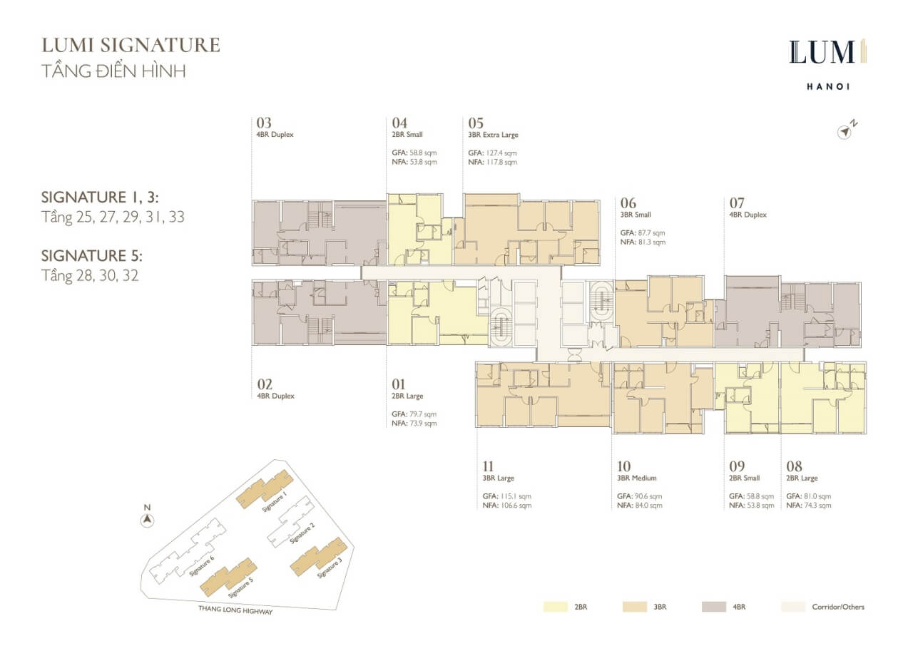 Mặt bằng Lumi hanoi tầng 25 - 33